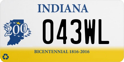 IN license plate 043WL