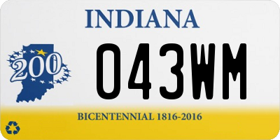 IN license plate 043WM