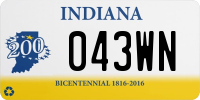 IN license plate 043WN