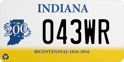 IN license plate 043WR