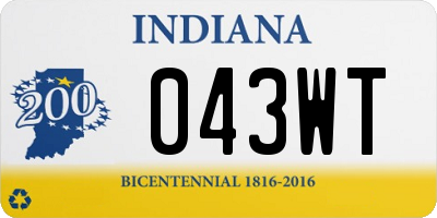 IN license plate 043WT