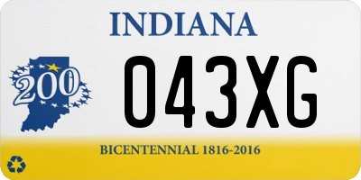 IN license plate 043XG