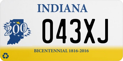 IN license plate 043XJ