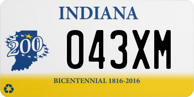 IN license plate 043XM