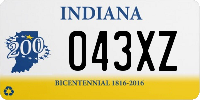 IN license plate 043XZ