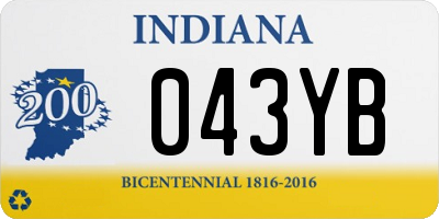 IN license plate 043YB