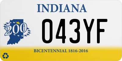 IN license plate 043YF