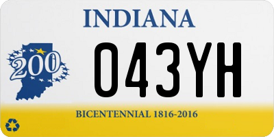 IN license plate 043YH