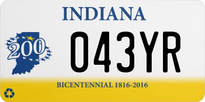 IN license plate 043YR