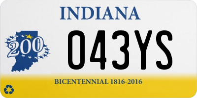 IN license plate 043YS