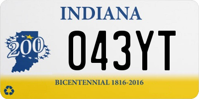 IN license plate 043YT