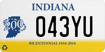 IN license plate 043YU