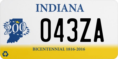 IN license plate 043ZA