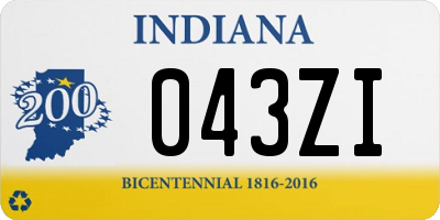 IN license plate 043ZI