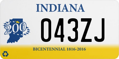 IN license plate 043ZJ