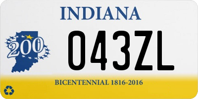 IN license plate 043ZL