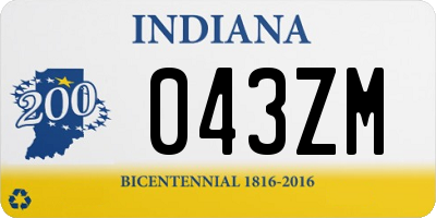 IN license plate 043ZM