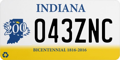 IN license plate 043ZNC