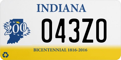 IN license plate 043ZO