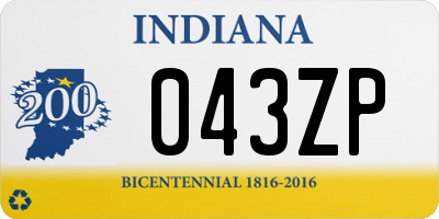 IN license plate 043ZP