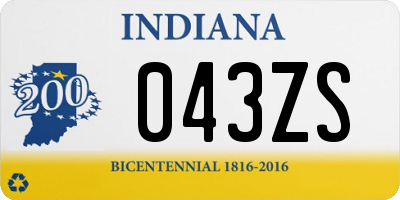 IN license plate 043ZS