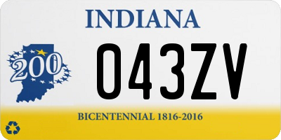 IN license plate 043ZV