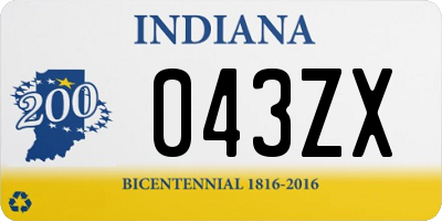 IN license plate 043ZX