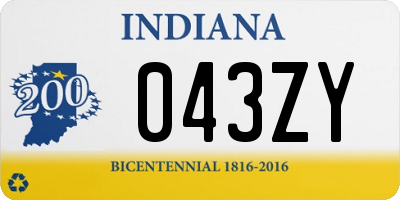 IN license plate 043ZY