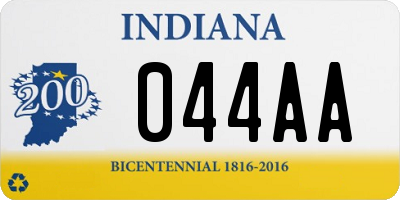 IN license plate 044AA