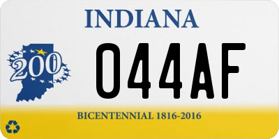 IN license plate 044AF