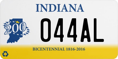 IN license plate 044AL