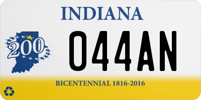 IN license plate 044AN