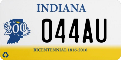 IN license plate 044AU