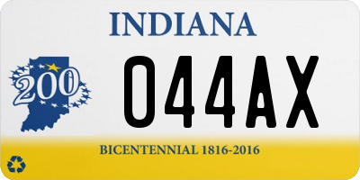 IN license plate 044AX