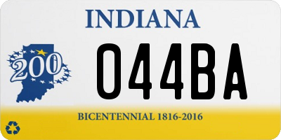 IN license plate 044BA