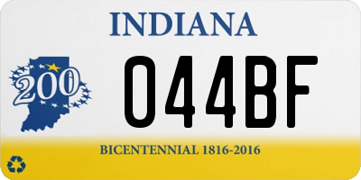 IN license plate 044BF