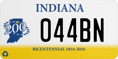 IN license plate 044BN