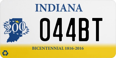 IN license plate 044BT