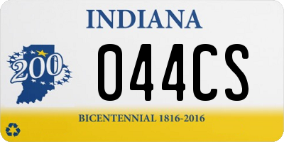 IN license plate 044CS