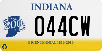 IN license plate 044CW