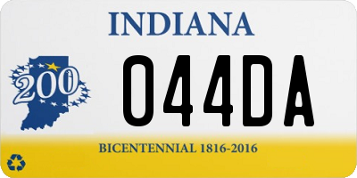 IN license plate 044DA