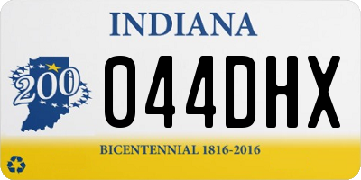 IN license plate 044DHX