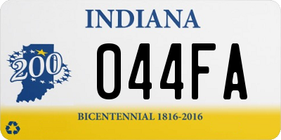 IN license plate 044FA