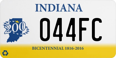 IN license plate 044FC