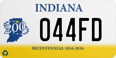 IN license plate 044FD