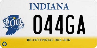 IN license plate 044GA