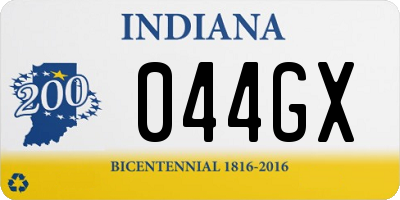 IN license plate 044GX