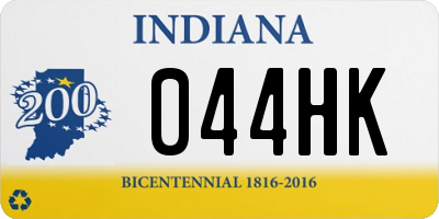 IN license plate 044HK