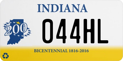 IN license plate 044HL