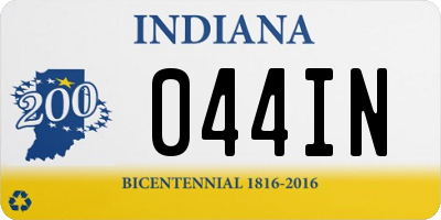 IN license plate 044IN
